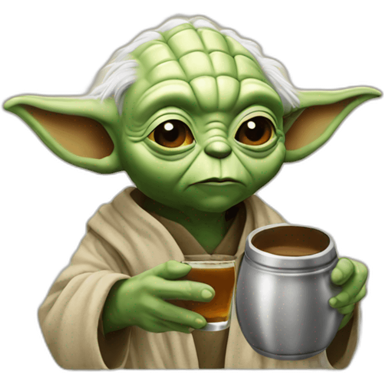 Yoda drinking a mate emoji