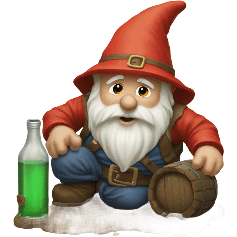 gnome pouring some rum on the ground emoji