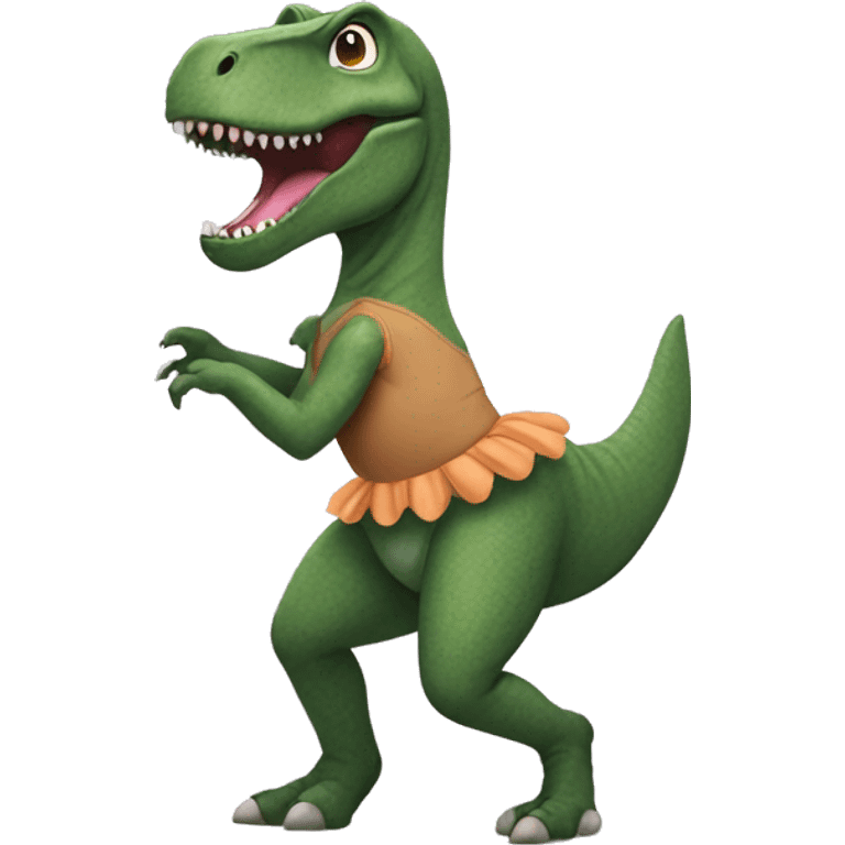 trex wearing a tutu emoji