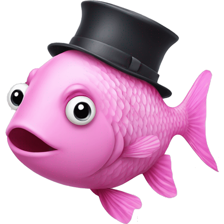 pink fish with a hat emoji