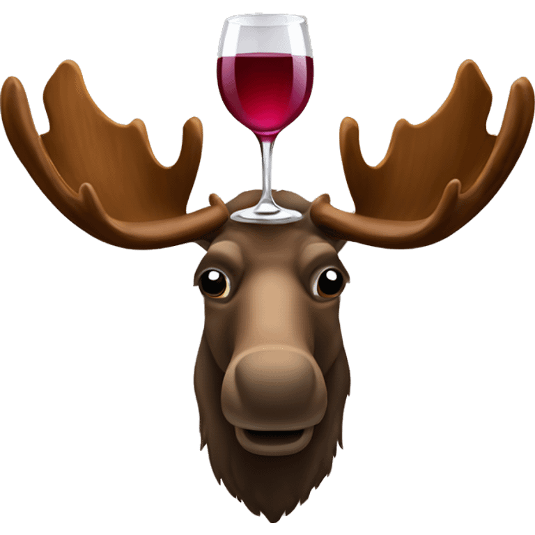 Moose head with wine glass emoji