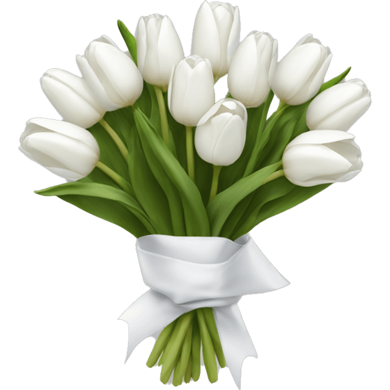 white tulip bouquet  emoji