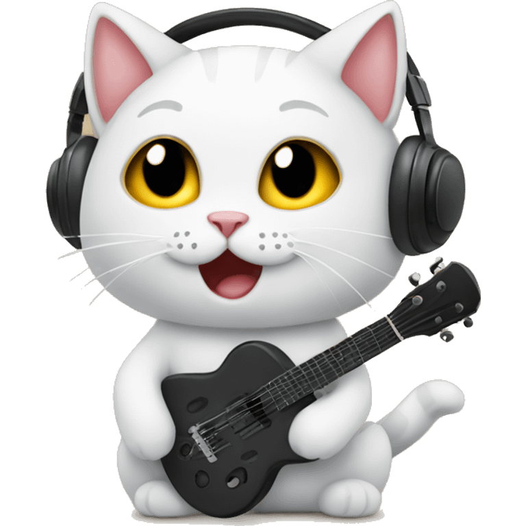 Cat in love hearing music  emoji