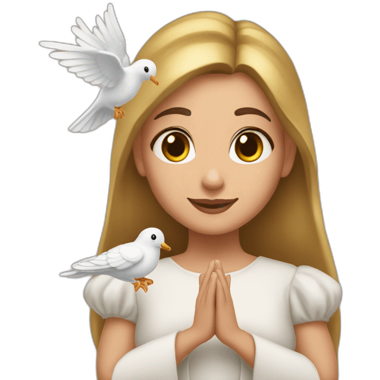 Holly Marie being blessed by a dove emoji