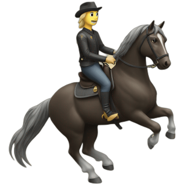 Chat sur un cheval emoji