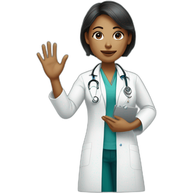 Tipping hand woman doctor emoji