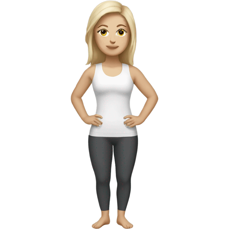 white woman in yoga suit emoji