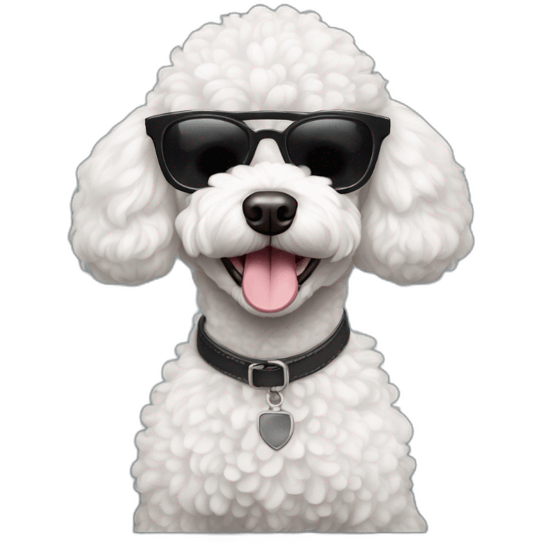 French poodle con gafas oscuras emoji