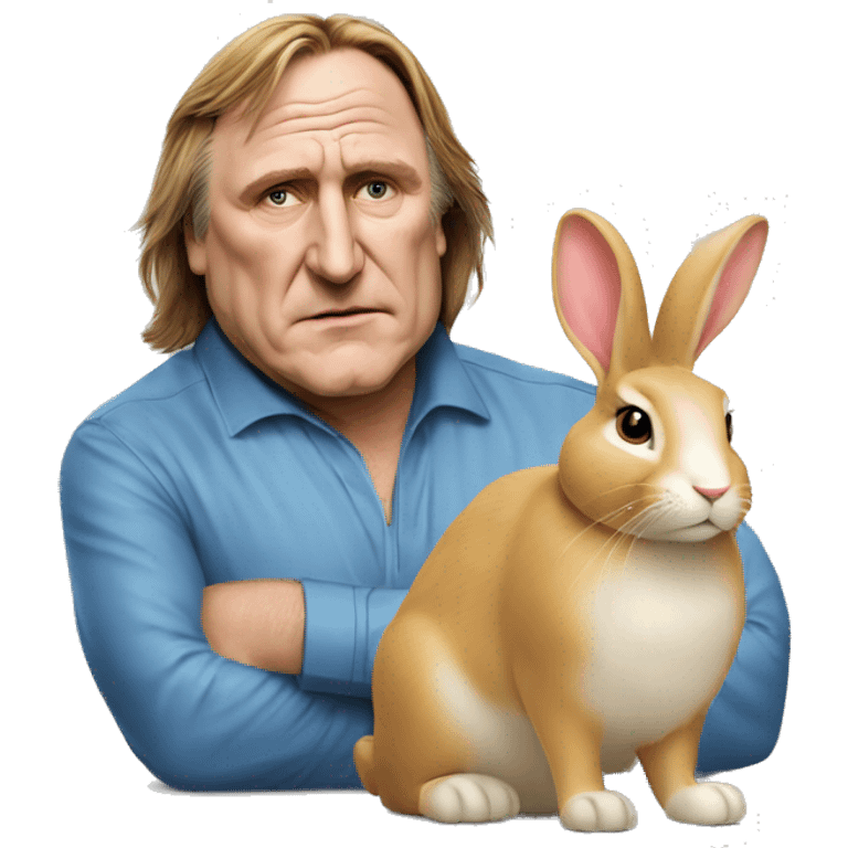 Gérard Depardieu déguisé en lapin emoji