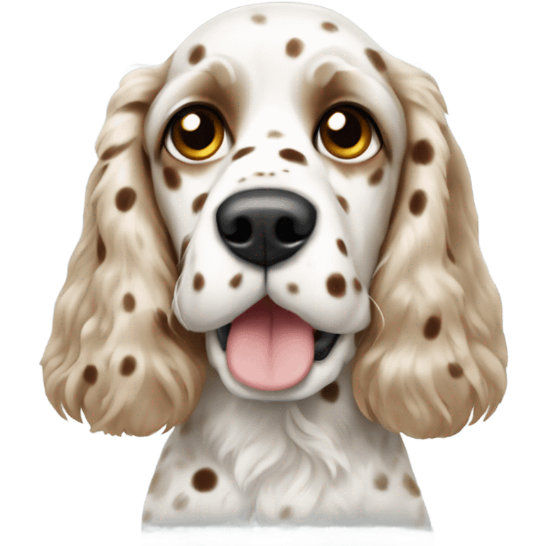 white spotty cocker spaniel emoji