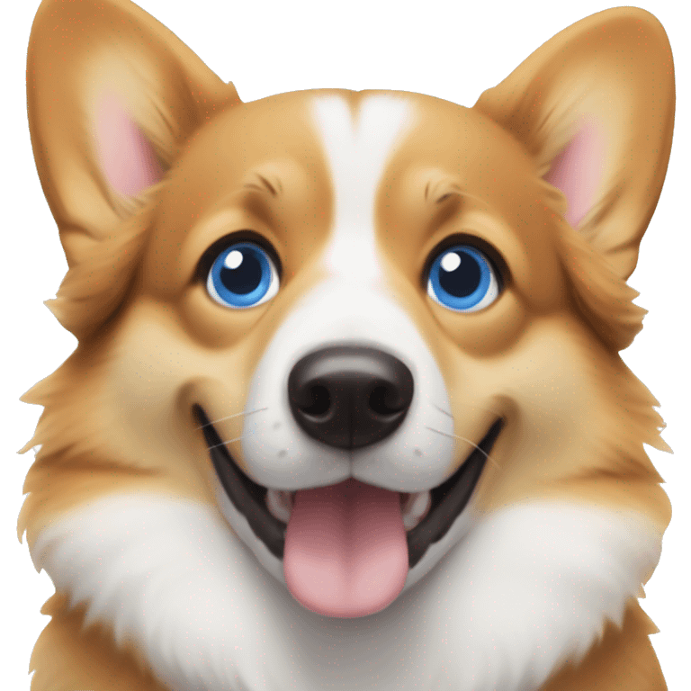 corgi with one blue eye emoji