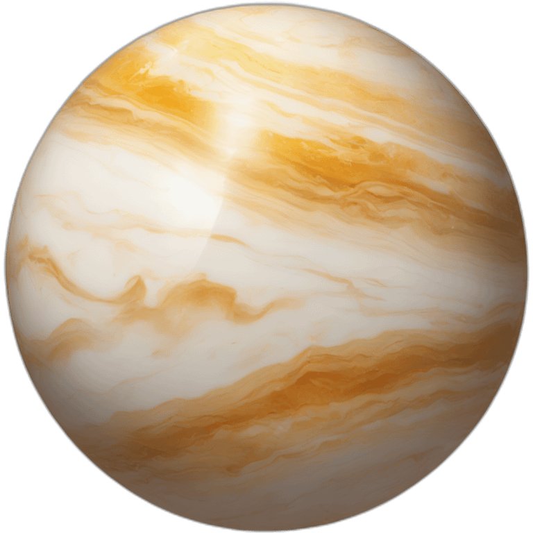 a single marble that looks like the planet venus emoji