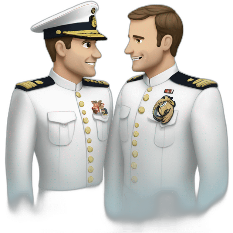 macron with a marine emoji