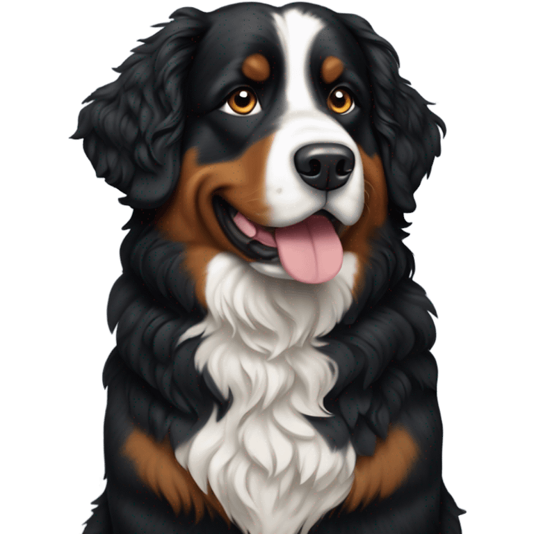 Curly Bernese mountain dog emoji