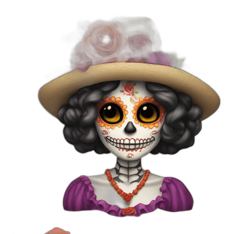 catrina hombre saludando emoji