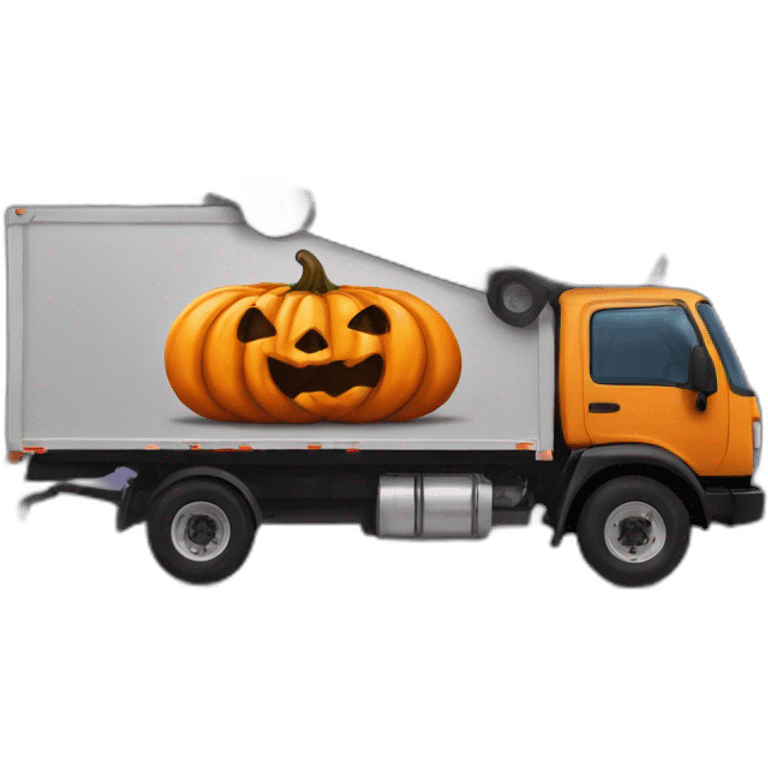 Peinture sur un camion sur le temme de halloween emoji