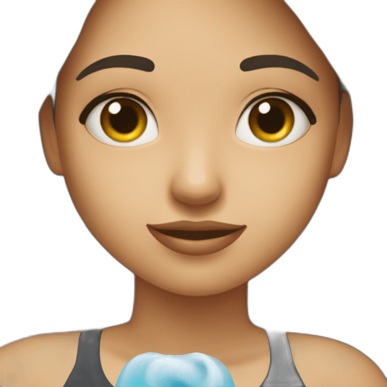 girl at the beach after a run emoji