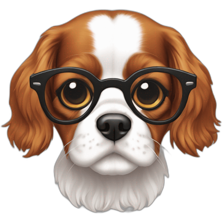 cavalier king charles wearing glasses emoji