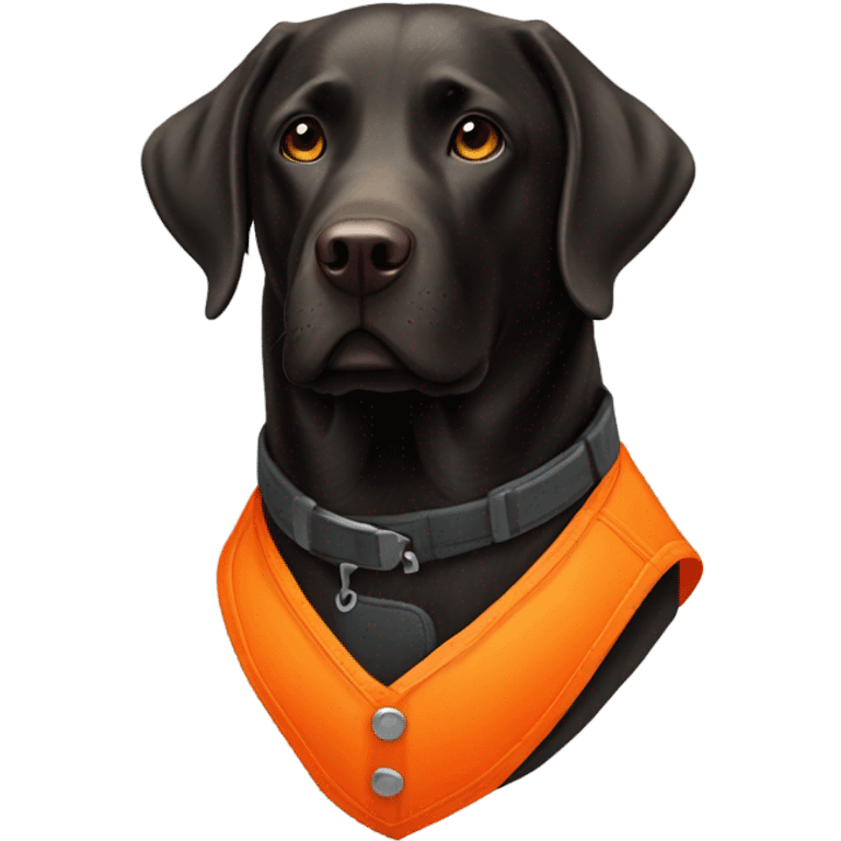 Black lab with hunting vest emoji