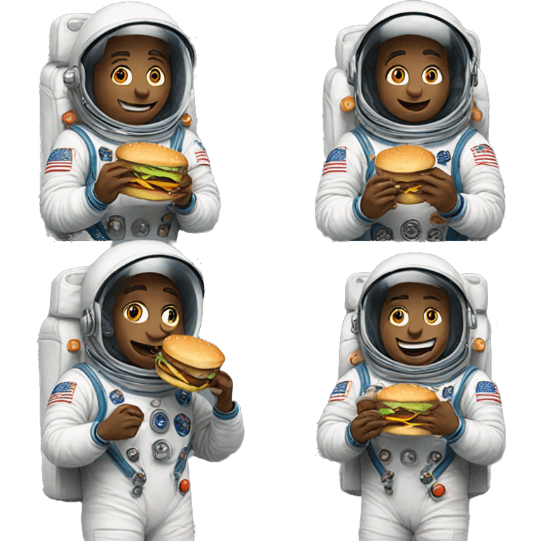 a astronauts eating burger emoji