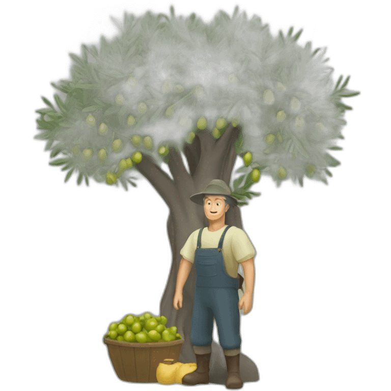 olive tree and farmer emoji