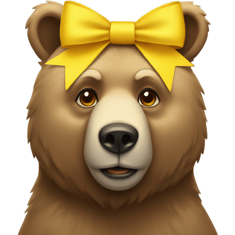 bear wearing yellow bow on head emoji