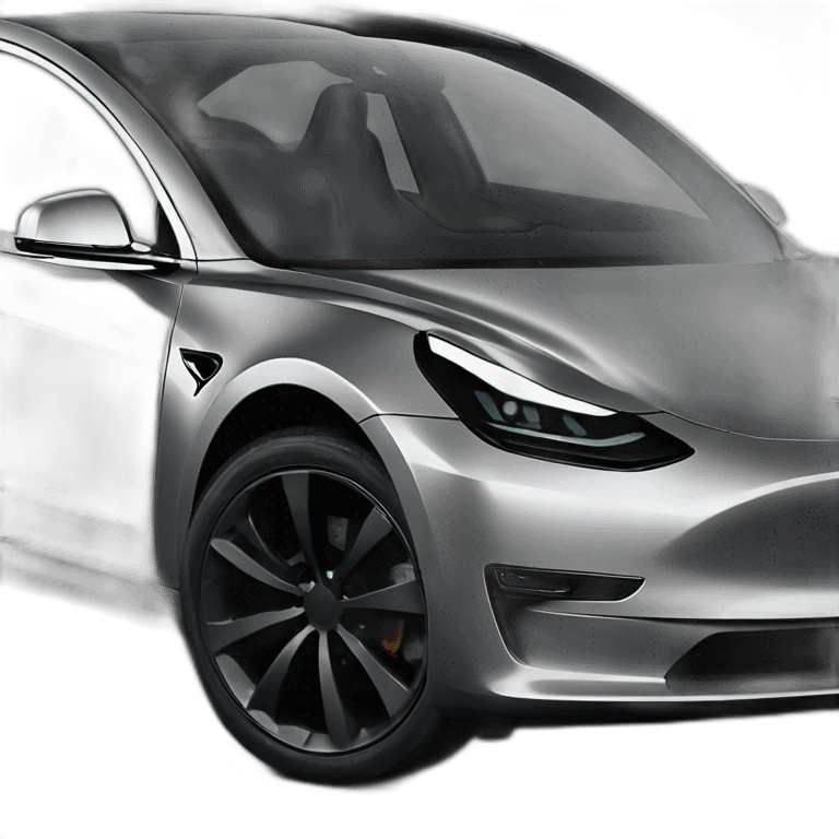 special all black with metal-gray rims Tesla Model 3 emoji