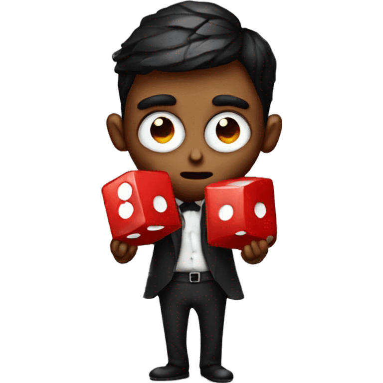 Kafka holds a red dice in his hands emoji