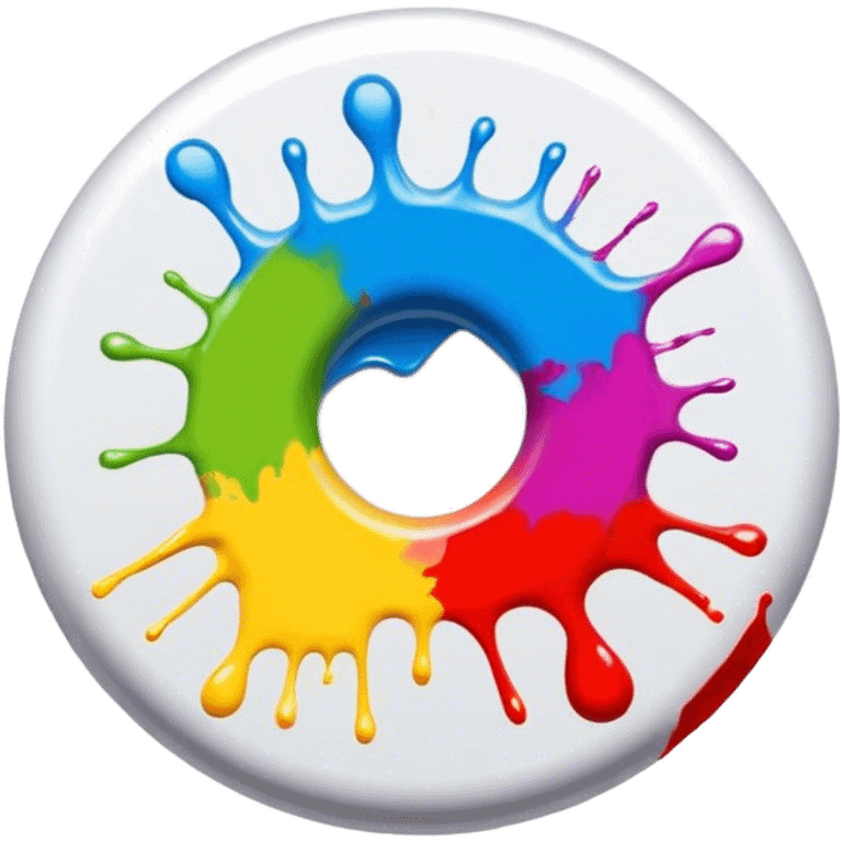 splash paint, colorful button with paint splatter and beveled edges emoji