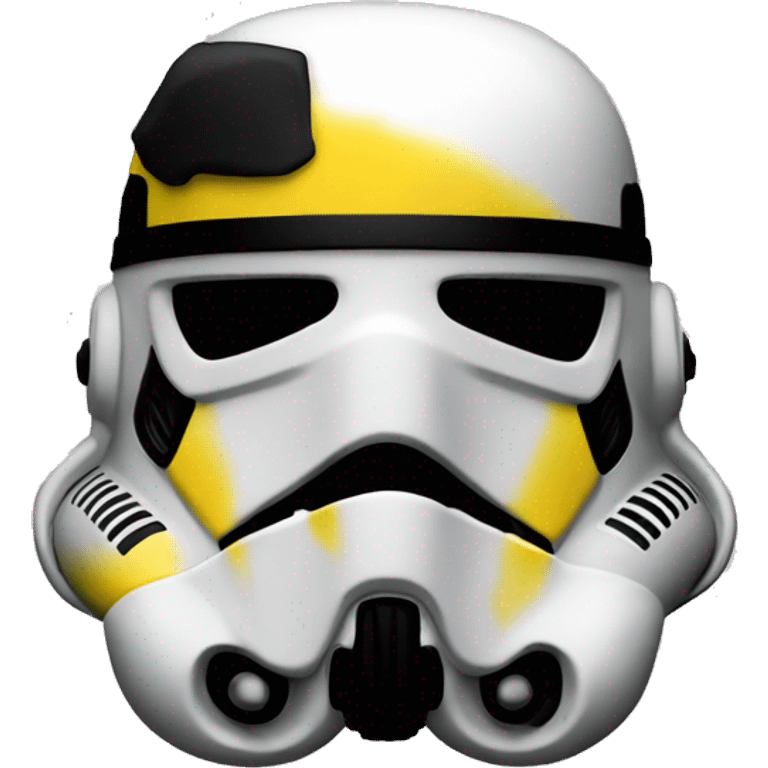 Black and yellow stormtrooper helmet  emoji