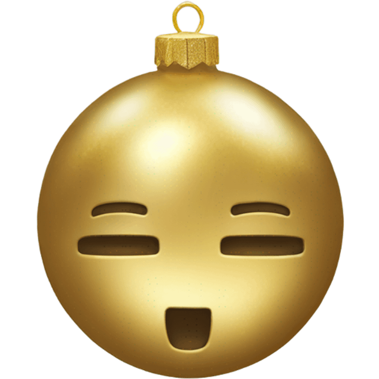 Realistic metallic Christmas gold ornament emoji