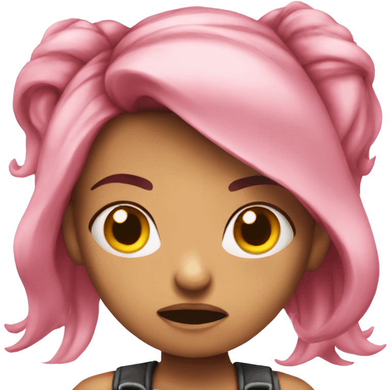 Angry pink hair girl  emoji