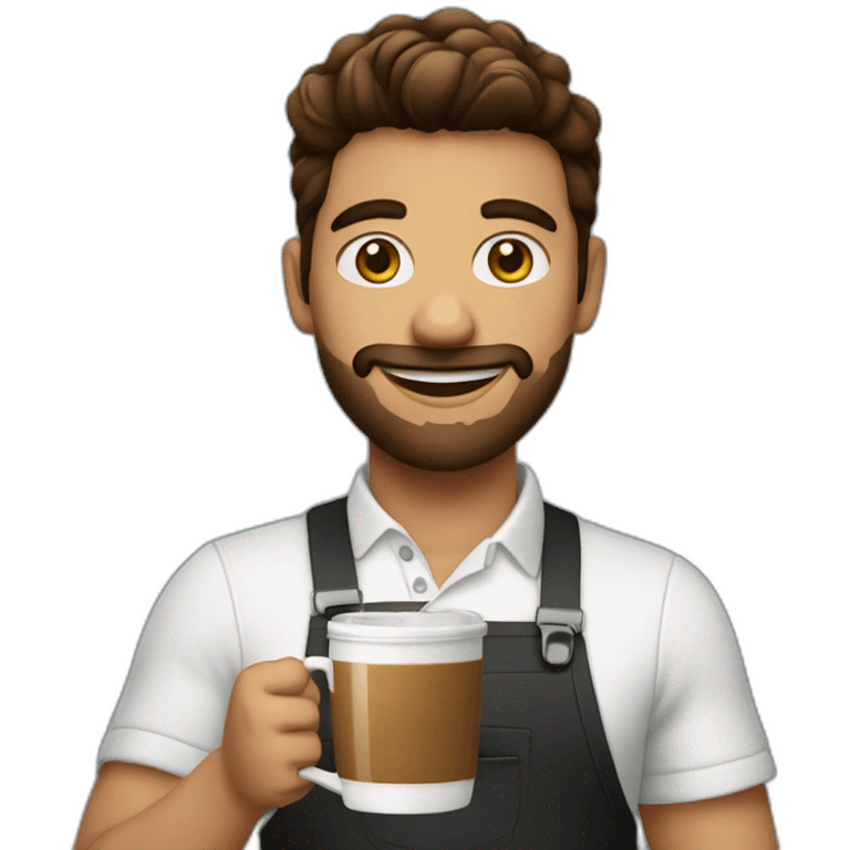 Barista holding coffe emoji