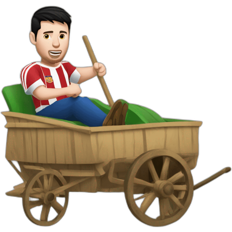 messi driving burmese-style cart emoji