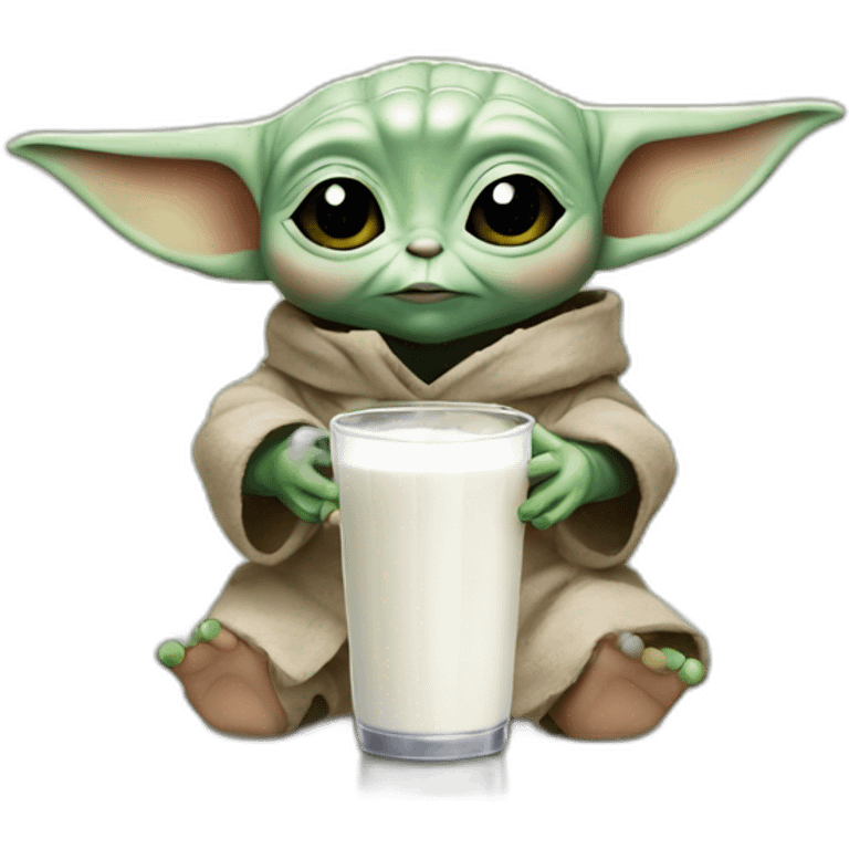 baby yoda drinking milk emoji