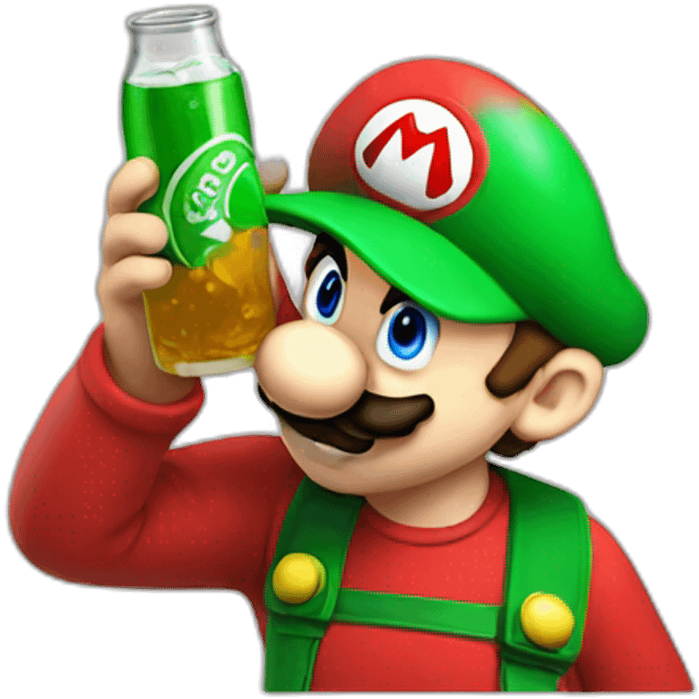 Mario drinking coca emoji