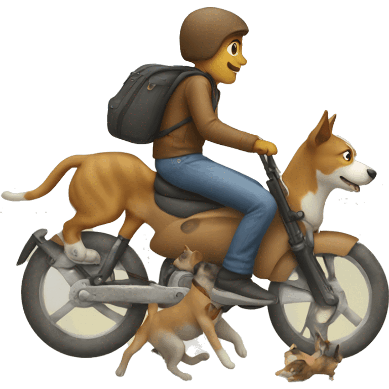 Dog riding cat emoji