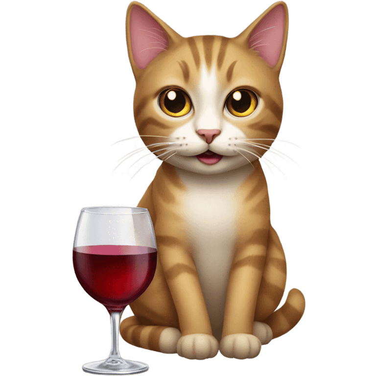 Cat drink wine emoji