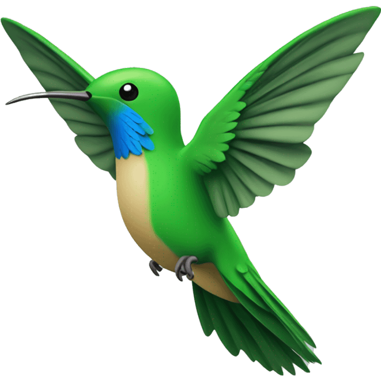 Colibri de color verde  azul volando emoji