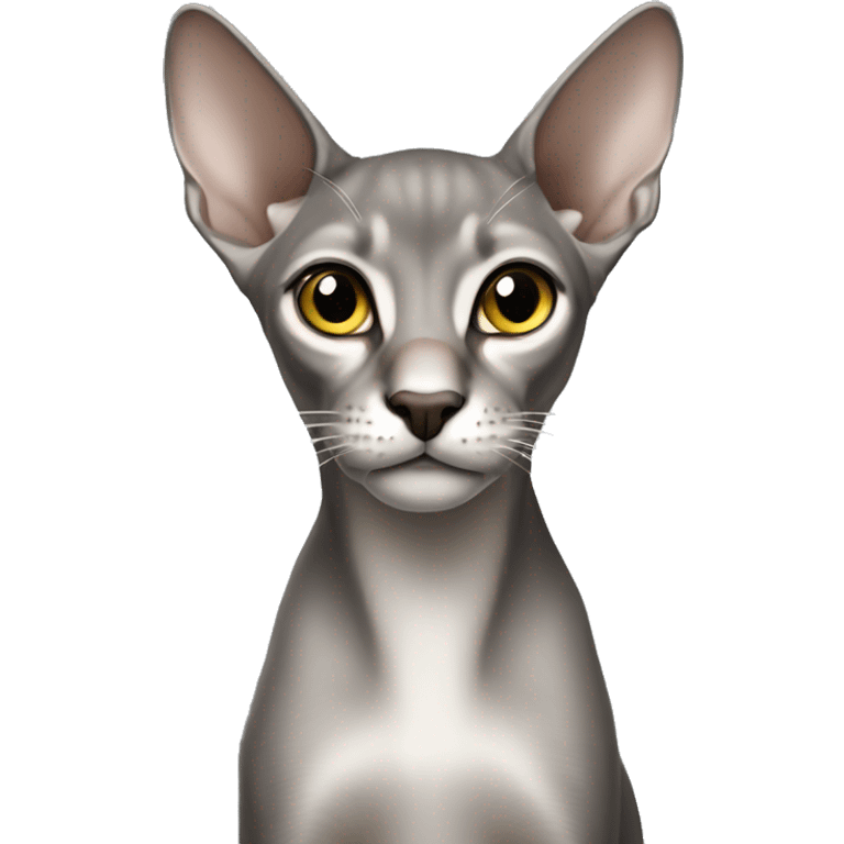 Silver Abyssinian with a missing left ear emoji