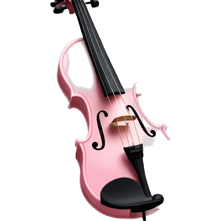 soft pastel pink violin with peonies and glitter emoji