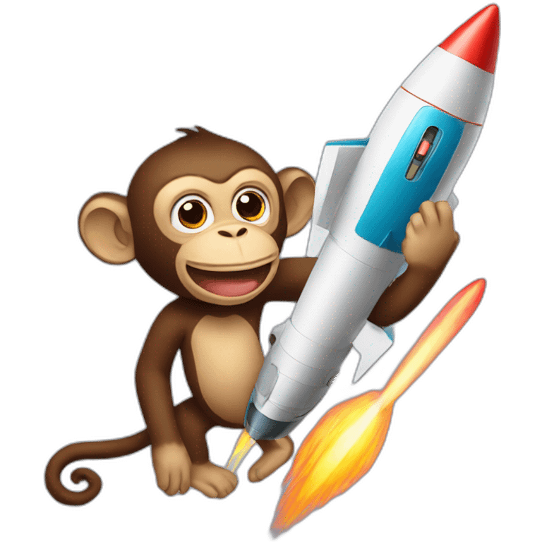 monkey with a rocket emoji