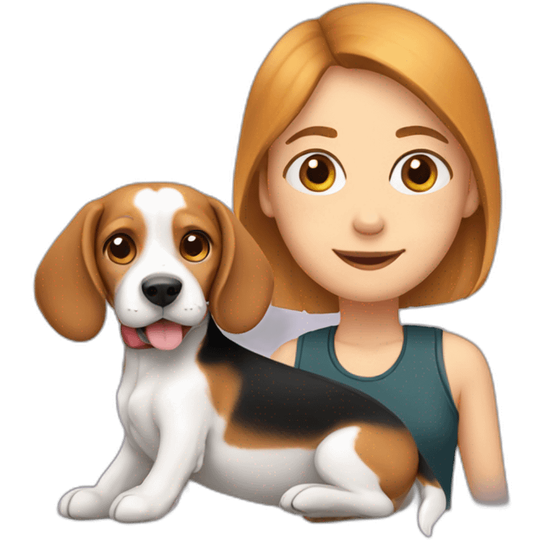 Beagle with human emoji