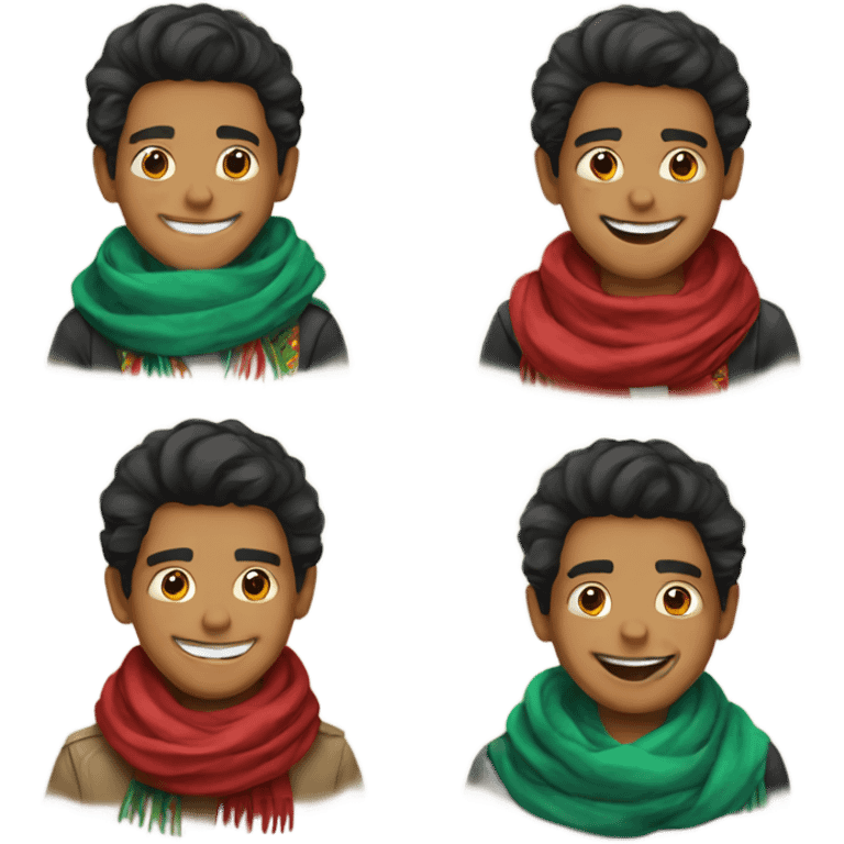 Mexican boys with smiles and scarves emoji