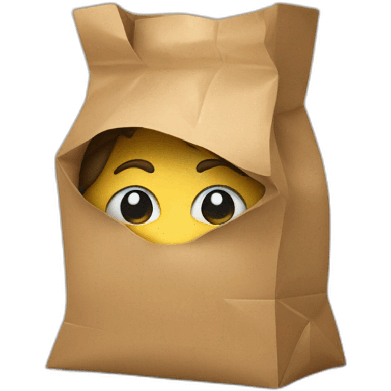 a person hiding their head in a paper bag emoji