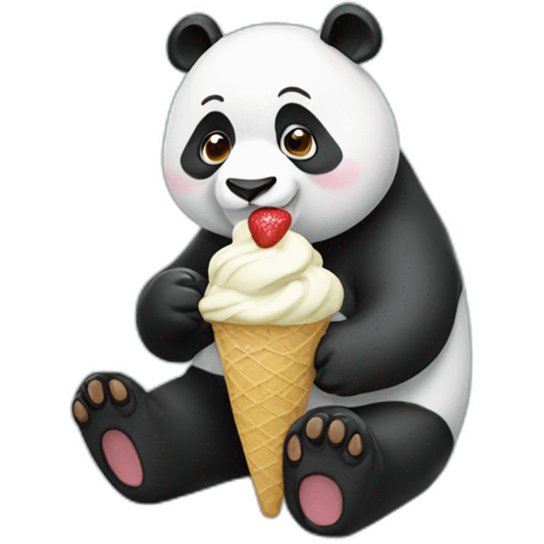 Panda eating ice cream emoji