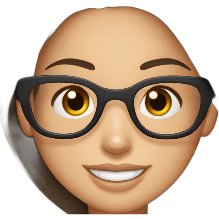 Megan Fox sonriente con lentes y deportiva emoji