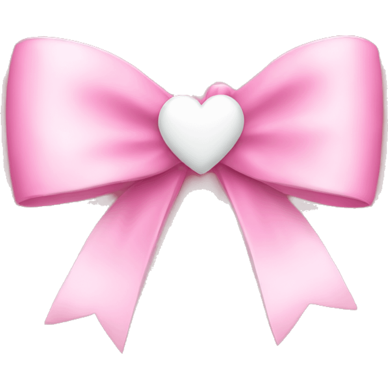 Pink bow with white heart emoji