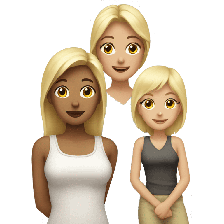 Mom and two blonde Girls emoji