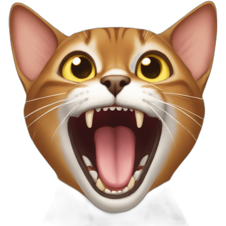 Abyssinian cat scream emoji